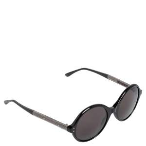 Pre Owned Bottega Veneta Black BV0127S Round Sunglasses
