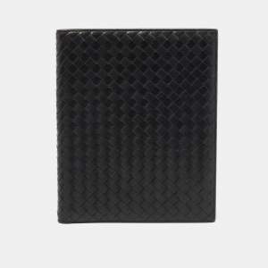 Bottega Black Intrecciato Leather Agenda Cover