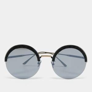 Bottega Veneta Gold/Black BV0208S Rimless Round Sunglasses