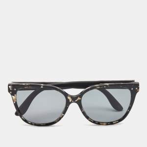 Bottega Veneta Black Printed Polarized Wayfarer Sunglasses