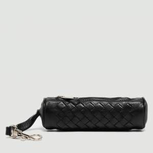 Bottega Veneta Black Intrecciato Leather Zip Pouch