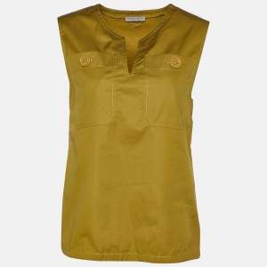 Bottega Veneta Green Cotton Sleeveless Top S