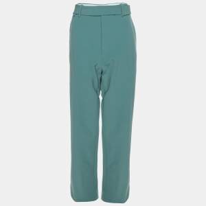 Bottega Veneta Seagreen Nylon Knee Strap Trousers S