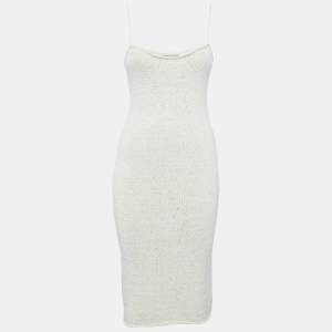 Bottega Veneta Off White Rib Knit Strappy Short Dress XS