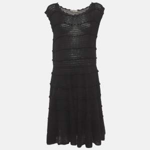 مملوكة مسبقًا Bottega Veneta Black Knit Cashmere Sleeveless Mini Dress M