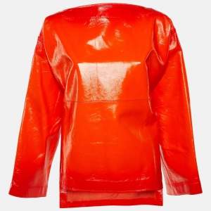 Pre Owned Bottega Veneta Orange Degrade Leather Side Tie Top S