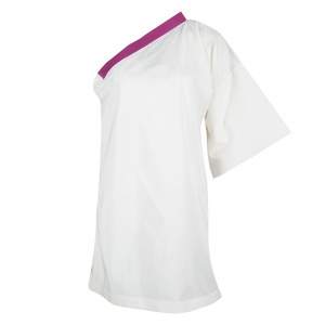 Bottega Veneta Cream and Purple One Shoulder Tunic Top M