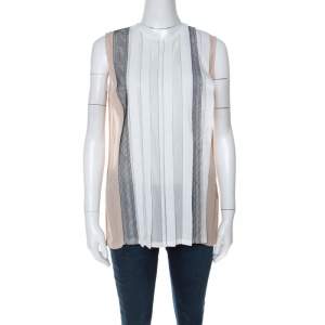 Bottega Veneta White Cotton Panelled Sleeveless Top S