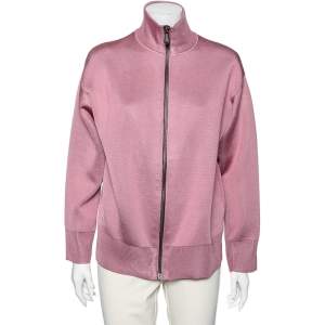 Bottega Veneta Pink Wool Knit Oversized Track Jacket S