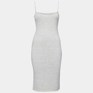Pre Owned Bottega Veneta Cream Cotton Knit Sleeveless Dress XS