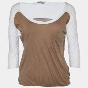 Bottega Veneta Two Tone Cotton Knit T-shirt M