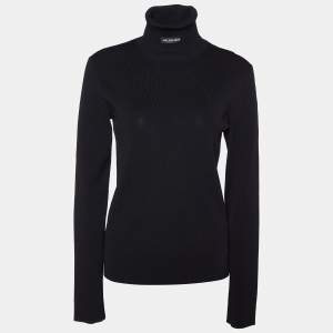 Balenciaga Unisex Black Knit Turtleneck Sweater M