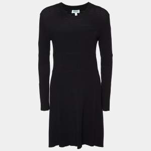 Kenzo Black Knit Mini Dress L