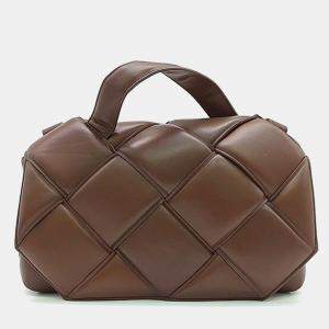 Bottega Veneta Brown Intrecciato Leather Padded Top Handle Bag