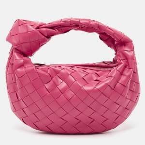 Bottega Veneta Pink Intrecciato Leather Mini Jodie Hobo