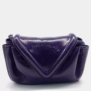 Pre Owned Bottega Veneta Purple Patent Leather Becco Handbag