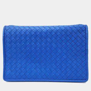 Bottega Veneta Blue Intrecciato Leather Mesh Crossbody Bag