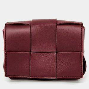 Bottega Veneta Burgundy Maxi Intrecciato Cassette Crossbody Bag