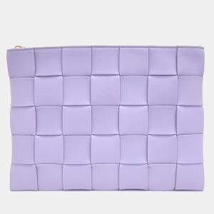 Bottega Veneta Purple Leather Clutch 