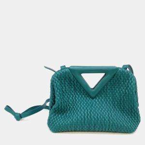 Bottega Veneta Blue Leather Point Shoulder Bag