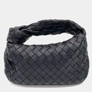 Bottega Veneta Black Leather Jodie Mini Top Handle Bag