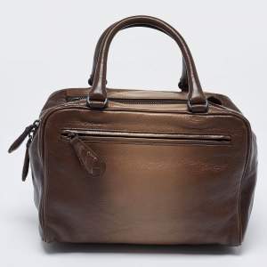 Bottega Veneta Brown Ombre Leather Brera Bowler Bag