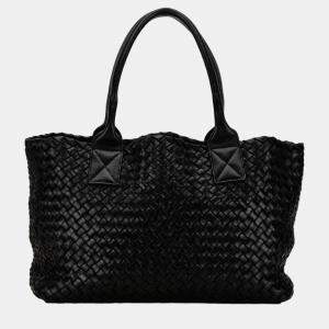 Bottega Veneta Black Small Intrecciato Cabat Tote