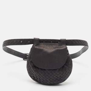 Bottega Veneta Black Intrecciato Leather Belt Bag