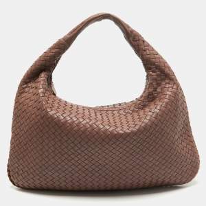 Pre Owned Bottega Veneta Old Rose Intrecciato Leather Veneta Hobo