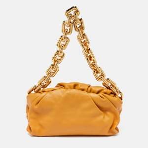 Bottega Veneta Mustard Leather Chain Pouch