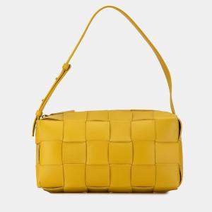 Bottega Veneta Yellow Leather Intrecciato Brick Cassette Bag