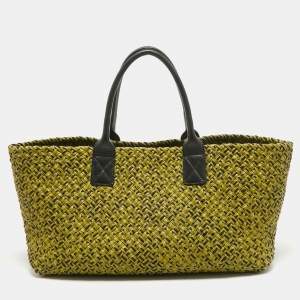 Pre Owned Bottega Veneta Green/Black Intrecciato Leather Limited Edition 302/750 Cabat Tote