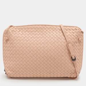 Pre Owned Bottega Veneta Beige Intrecciato Leather Nodini Shoulder Bag
