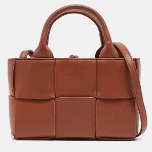 Bottega Veneta Brown Intrecciato Leather Candy Arco Tote