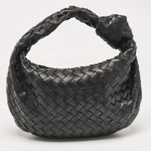 Bottega Veneta Black Intrecciato Leather Teen Jodie Hobo