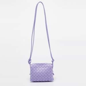 Bottega Veneta Lavander Intrecciato Leather Mini Loop Camera Crossbody Bag