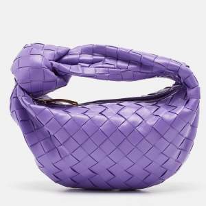 Bottega Veneta Purple Leather Mini Jodie Hobo