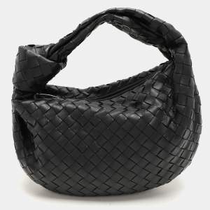 Bottega Veneta Black Intrecciato Leather Teen Jodie Hobo