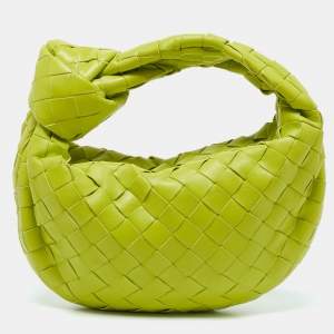 Bottega Veneta Lime Green Intrecciato Leather Mini Jodie Hobo