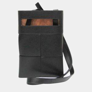 Bottega Veneta Black Leather Maxi Intrecciato Shoulder Bag