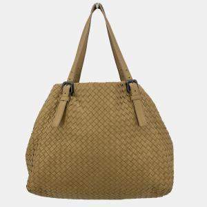 Bottega Veneta Tan Intrecciato Woven Nappa Leather Large Cesta Tote bag