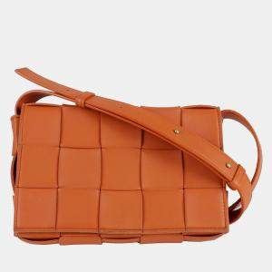 Bottega Veneta Orange Leather Classic Cassette Crossbag
