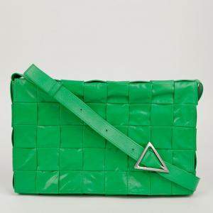 Bottega Veneta Maxi Parakeet Intrecciato Leather Cassette Crossbag