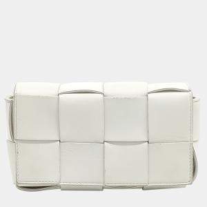 Bottega Veneta White Leather Cassette Belt Bag