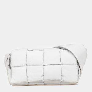 Bottega Veneta White Nylon Intrecciato Padded Tech Cassette Crossbody