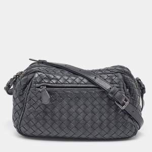 Bottega Veneta Black Intrecciato Leather Shoulder Bag