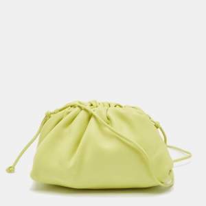 Bottega Veneta Light Green Leather Mini The Pouch Clutch Bag