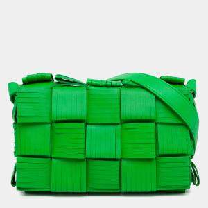 Bottega Veneta Green Nappa Intrecciato Fringed Cassette Crossbody