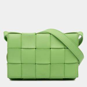 Bottega Veneta Green Nappa Intrecciato Cassette Crossbody