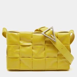 Bottega Veneta Yellow Leather Cassette Shoulder Bag